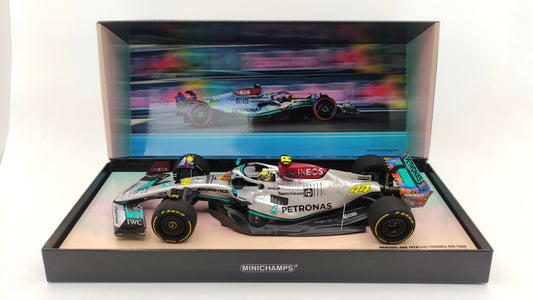 Minichamps AMG Mercedes W13 Lewis Hamilton 2022 Miami GP 1/18 113220544