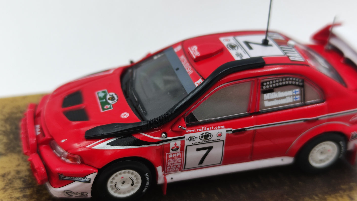 Tarmac Works Mitsubishi Lancer Evo 6.5 WRC T.Makinen/R.Mannisenmäki Safari Rally Kenya Winner 2001 TC-T64-021-01SAF