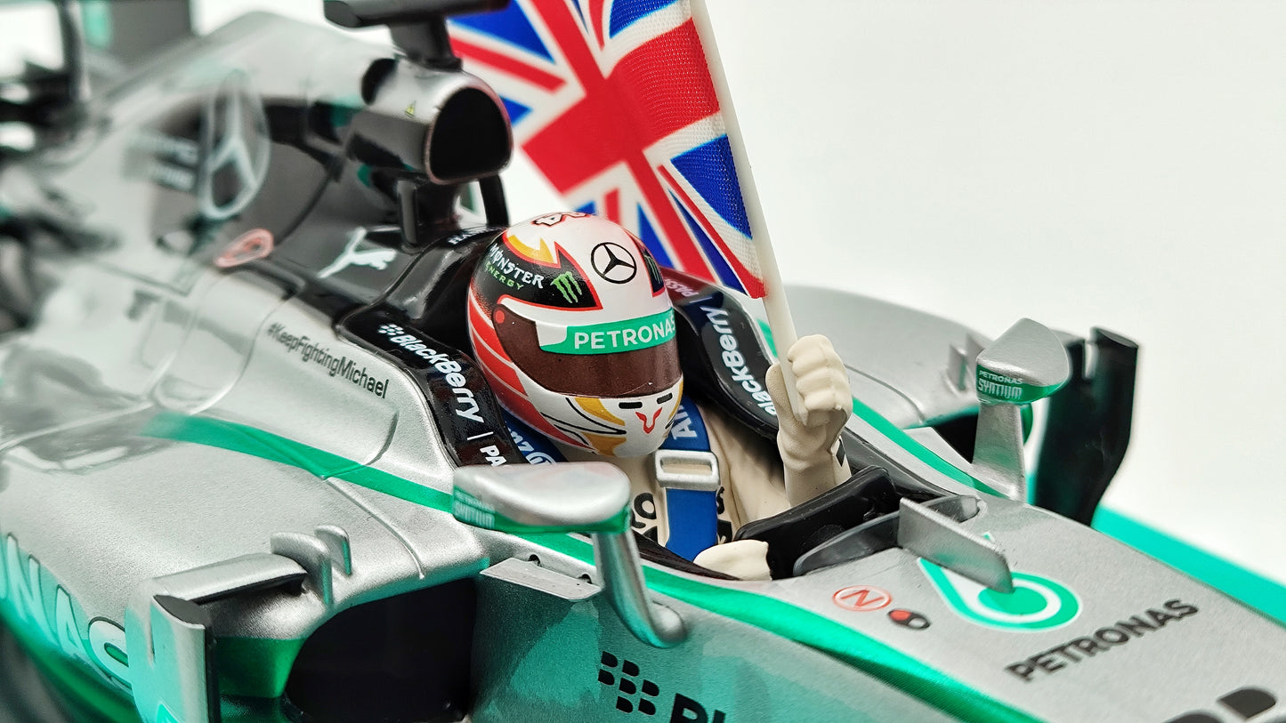 Minichamps AMG Mercedes W05 Lewis Hamilton Winner Abu Dhabi GP 2014 F1 World Champion 1/18 113140544