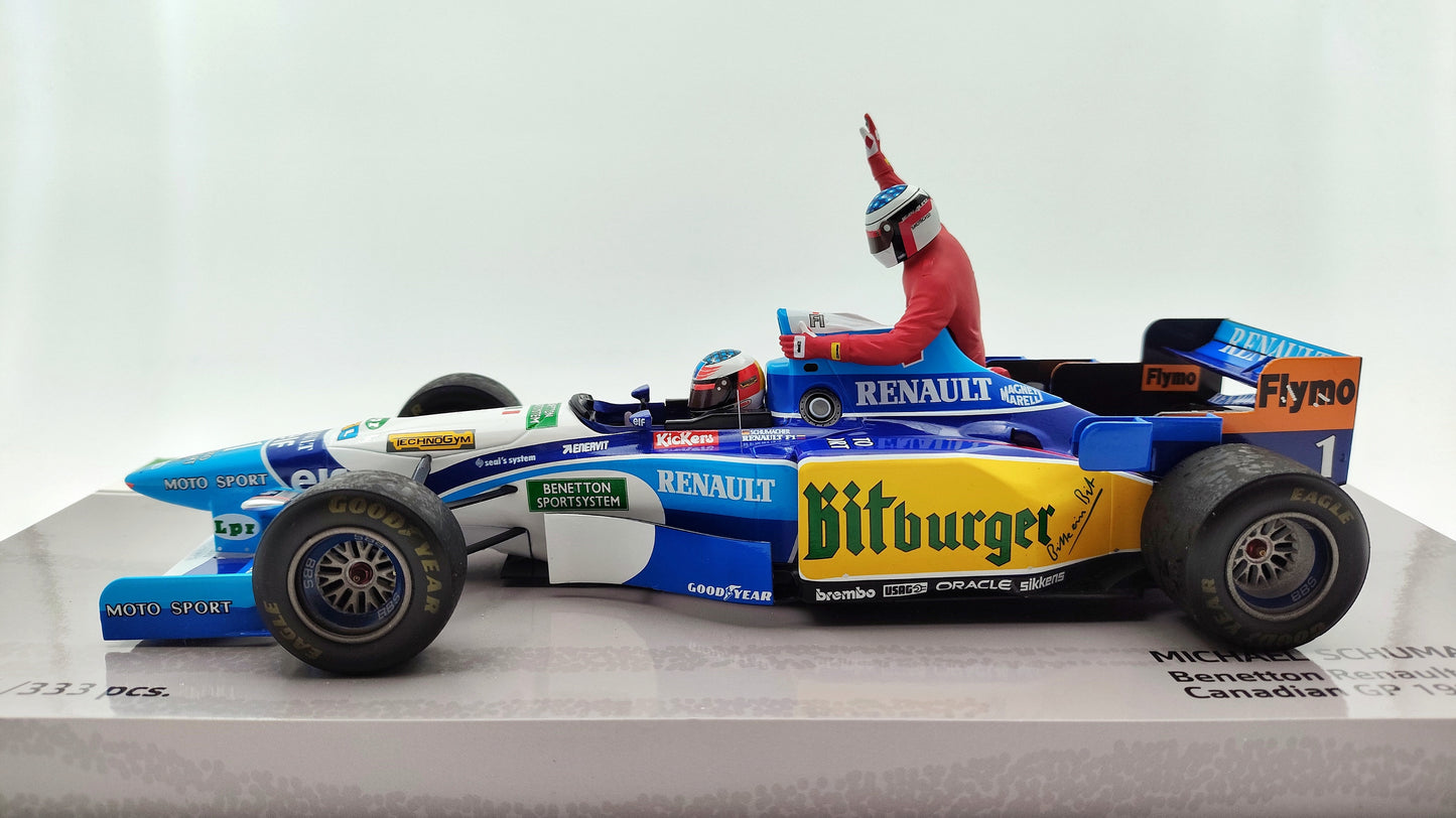 Minichamps Benetton Renault B195 Canadian GP Schumacher Alesi taxi 1995 F1 First Win 1/18 513950601