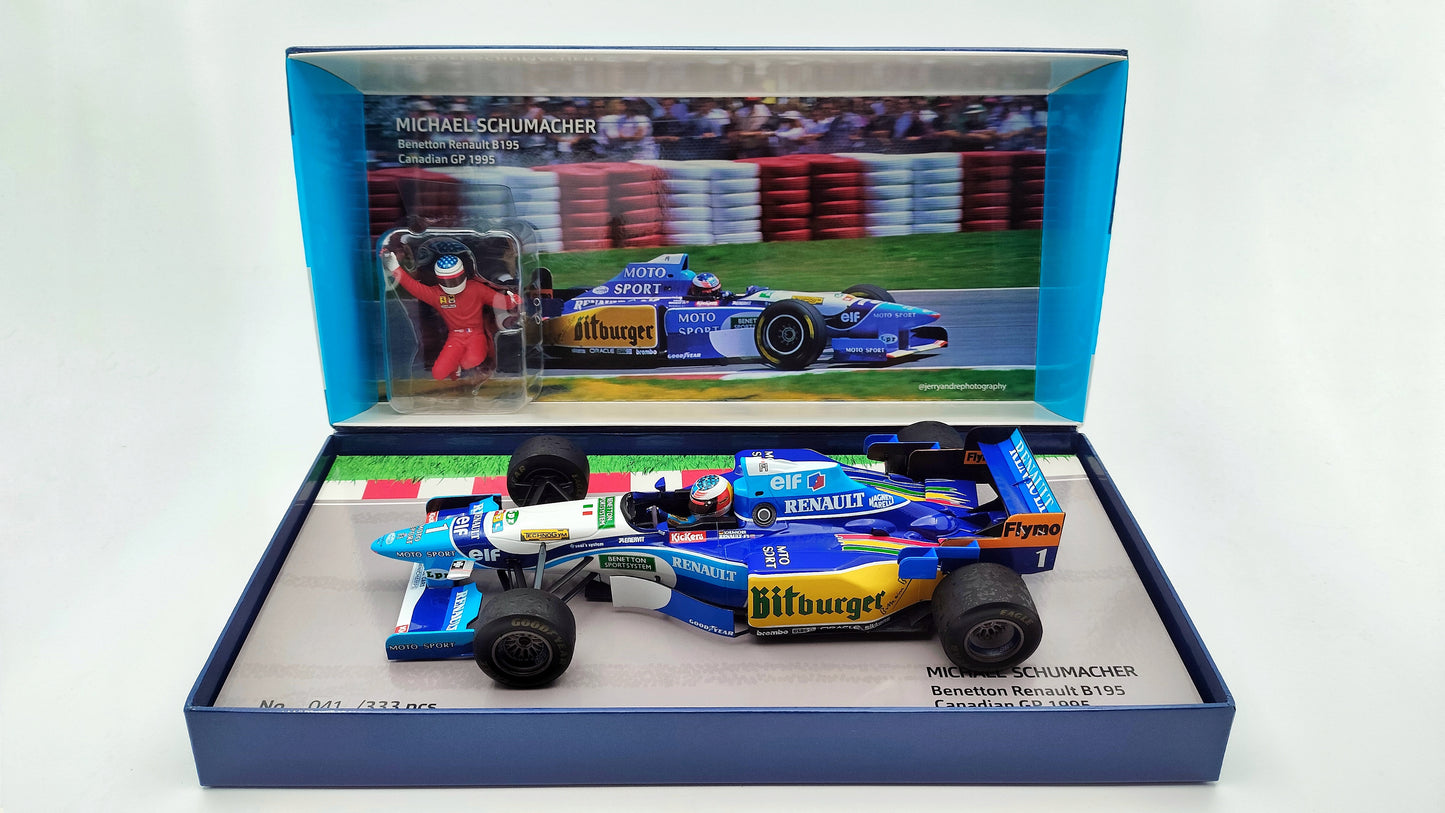 Minichamps Benetton Renault B195 Canadian GP Schumacher Alesi taxi 1995 F1 First Win 1/18 513950601