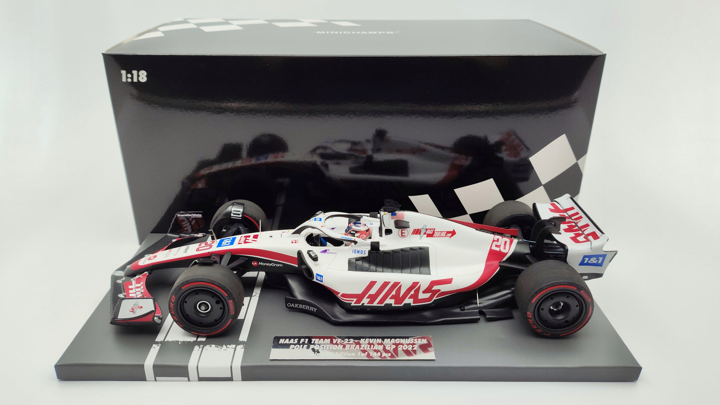 Minichamps Haas Ferrari VF22 Brazilian GP First Pole Kevin Magnussen 2022 F1 1/18 117222120