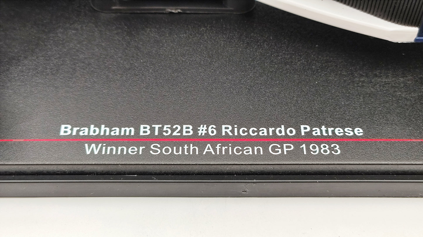 Model Car Group Brabham BMW BT52B Riccardo Patrese winner South African GP 1983 F1 1/18 MCG18619F