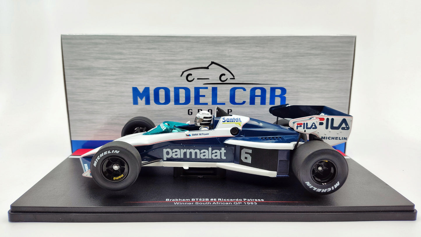 Model Car Group Brabham BMW BT52B Riccardo Patrese winner South African GP 1983 F1 1/18 MCG18619F