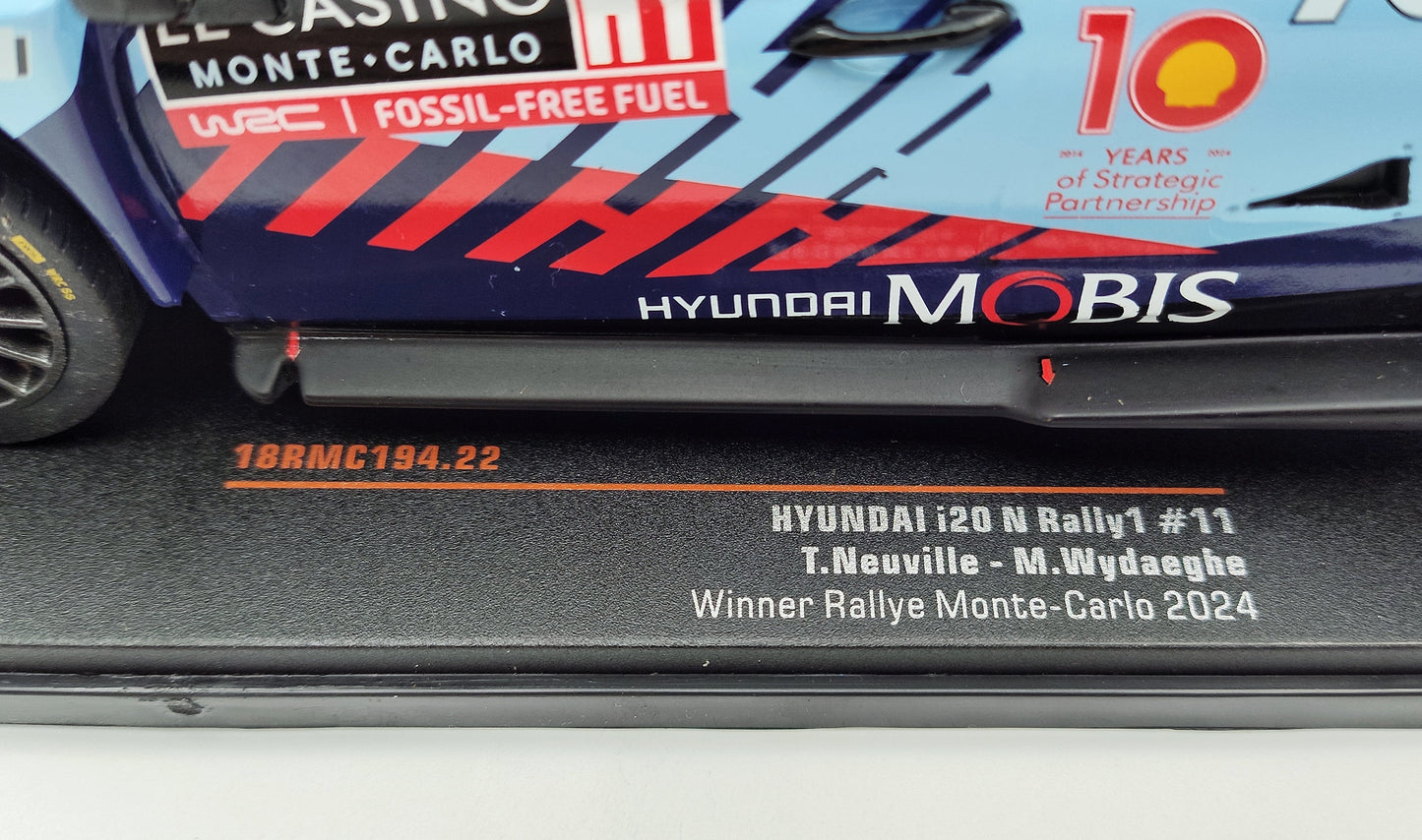 Ixo Hyundai i20 Rally1 2024 Rally Monte Carlo winner T.Neuville/M.Wydaeghe 1/18 18RMC194.22