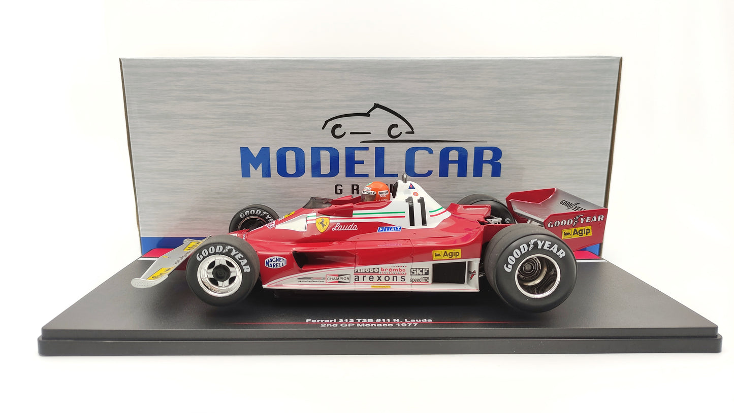 Model Car Group Ferrari 312 T2B Niki Lauda Monaco GP 1977 F1 World Champion 1/18 MCG18624F