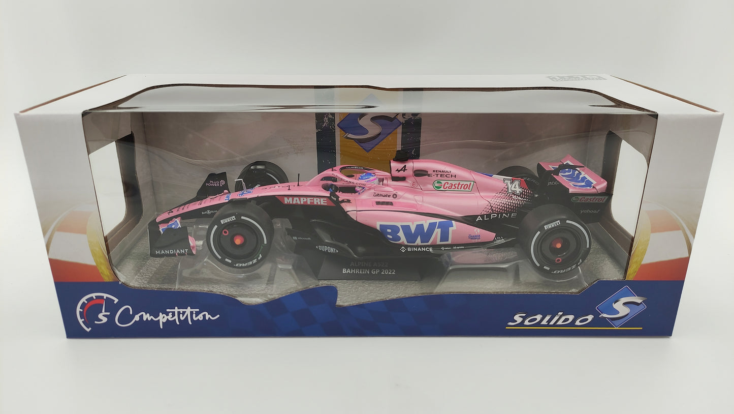 Solido Alpine F1 A522 Renault Fernando Alonso 2022 Bahrain GP 1/18 S1808801
