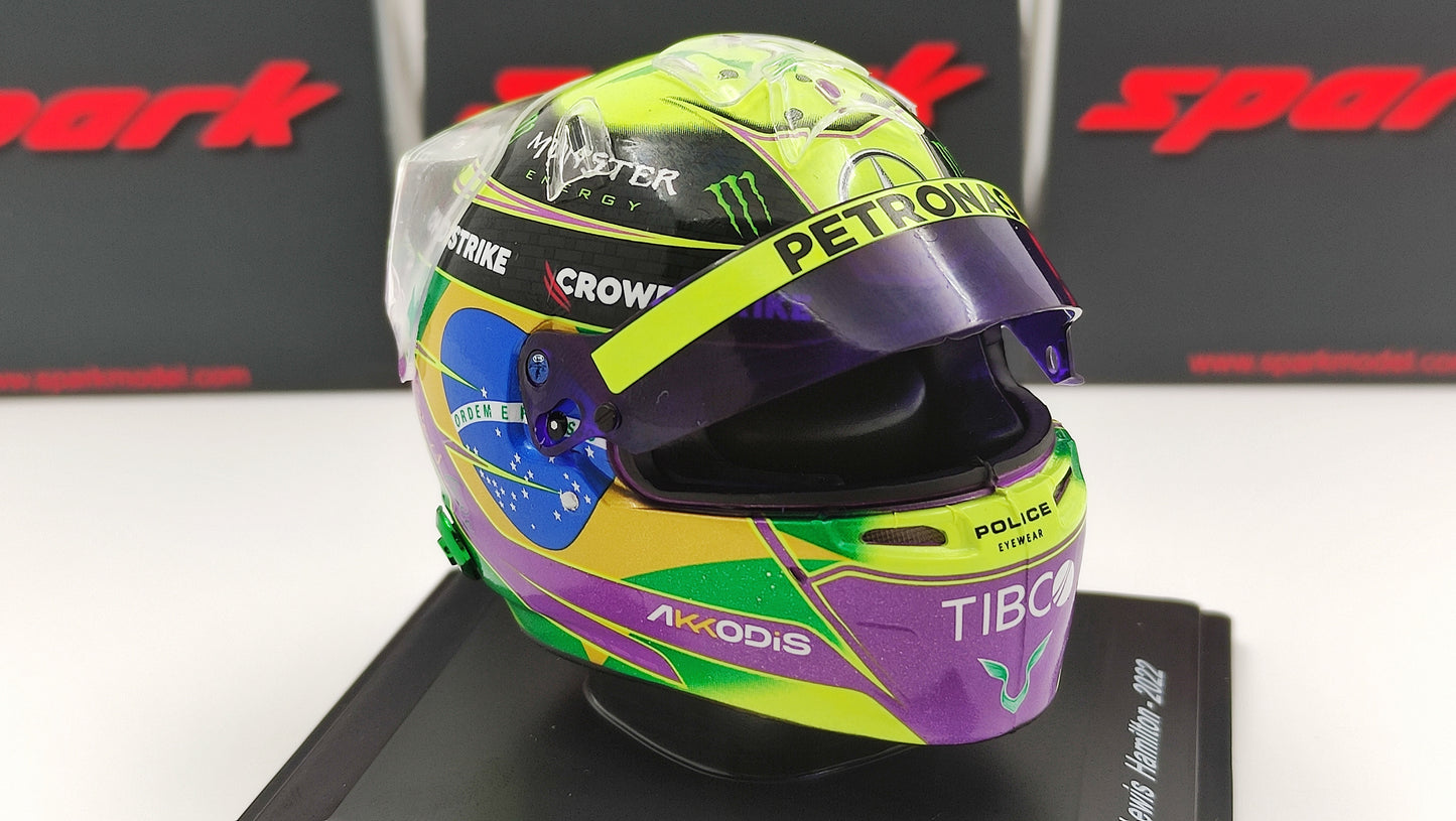 Spark Bell Helmet Lewis Hamilton AMG Mercedes F1 Brazilian GP 2022 1/5 S5HF085
