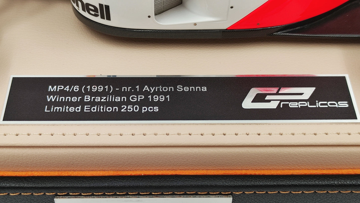 GP Replicas Mclaren Honda MP4/6 Ayrton Senna 1991 Brazilian GP winner 1/18 GPWC002