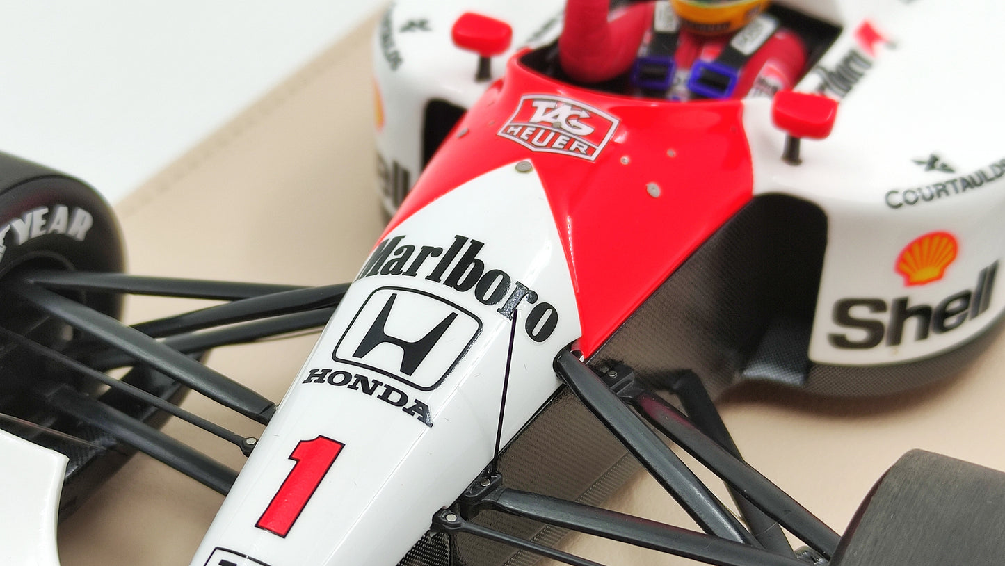 GP Replicas Mclaren Honda MP4/6 Ayrton Senna 1991 Brazilian GP winner 1/18 GPWC002 Tobacco
