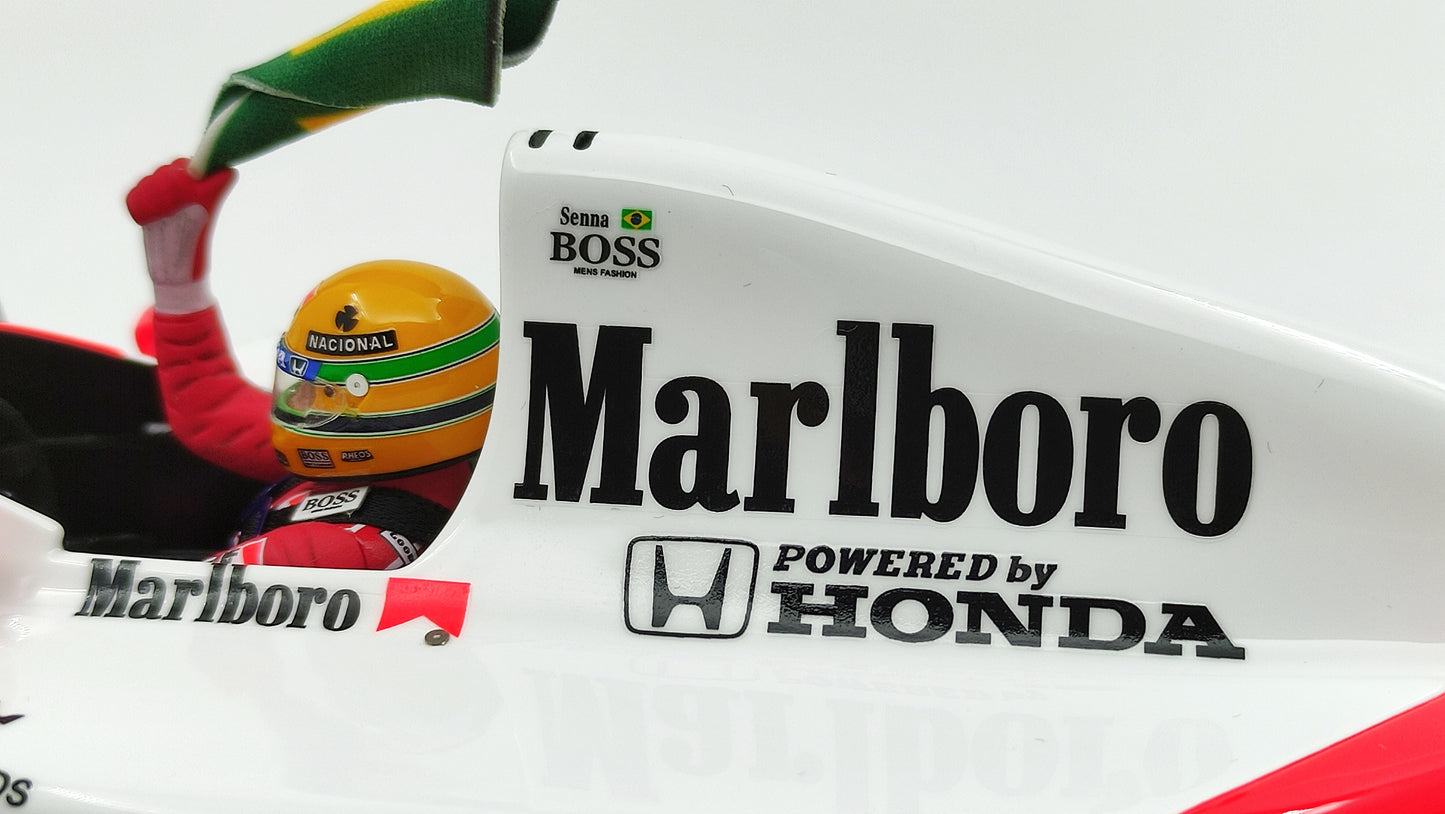 GP Replicas Mclaren Honda MP4/6 Ayrton Senna 1991 Brazilian GP winner 1/18 GPWC002 Tobacco