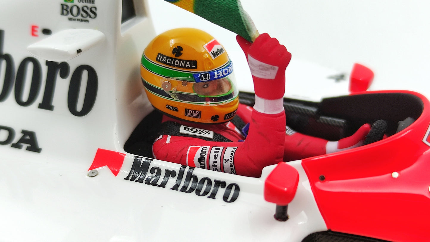 GP Replicas Mclaren Honda MP4/6 Ayrton Senna 1991 Brazilian GP winner 1/18 GPWC002 Tobacco