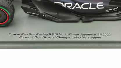 Spark Red Bull RB18 Max Verstappen Winner Japanese GP 2022 1/18 F1 World Champion 18S774