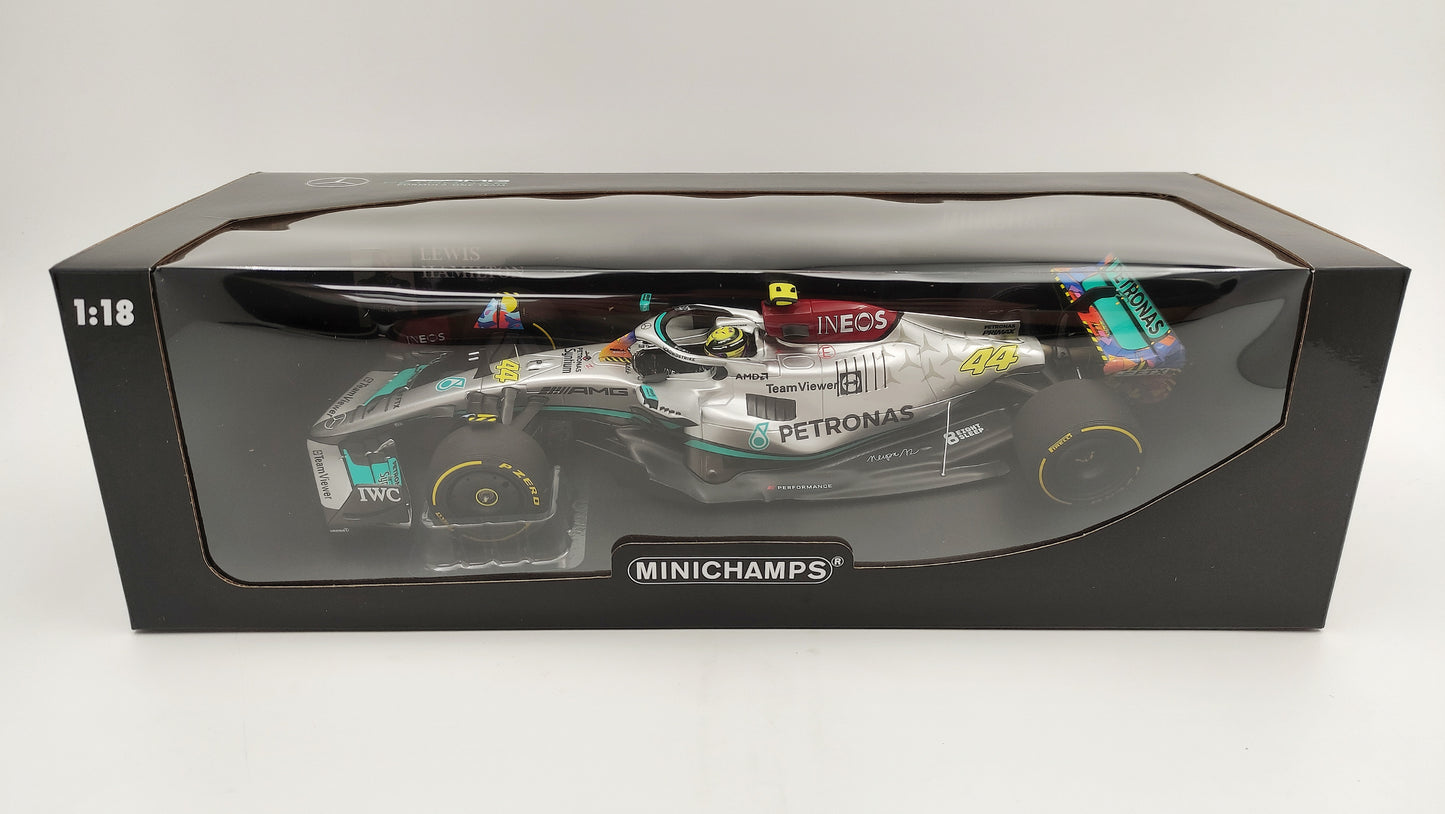 Minichamps AMG Mercedes W13 Lewis Hamilton 2022 Miami GP 1/18 110220544