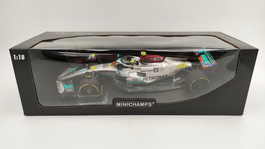 Minichamps AMG Mercedes W13 Lewis Hamilton 2022 Miami GP 1/18 110220544