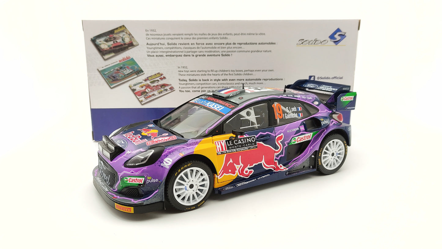 Solido Ford Puma Rally1 2022 Rallye Monte Carlo Winner S.Loeb/I.Galmiche 1/18 1809502