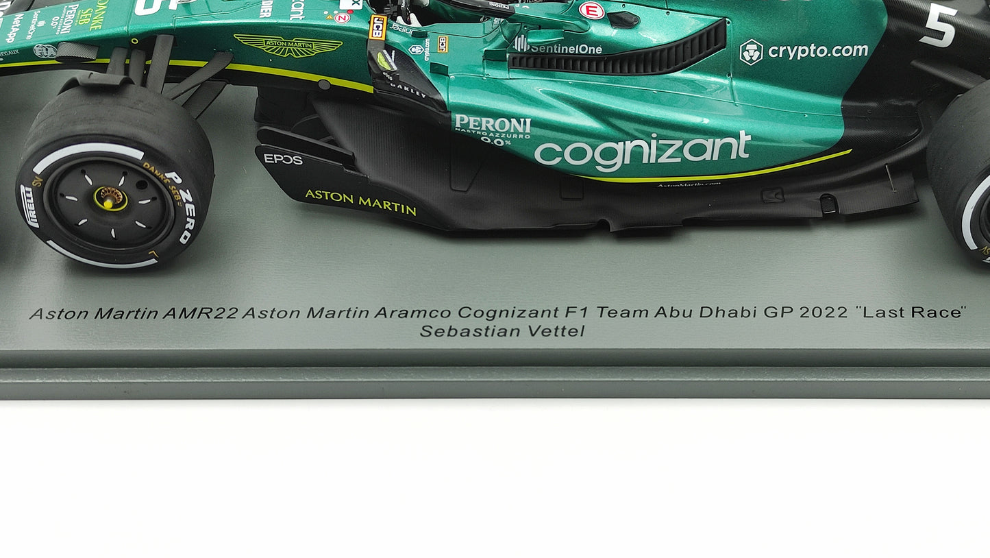 Spark Aston Martin AMR22 Sebastian Vettel Last Race Abu Dhabi GP 2022 1/18 18S775