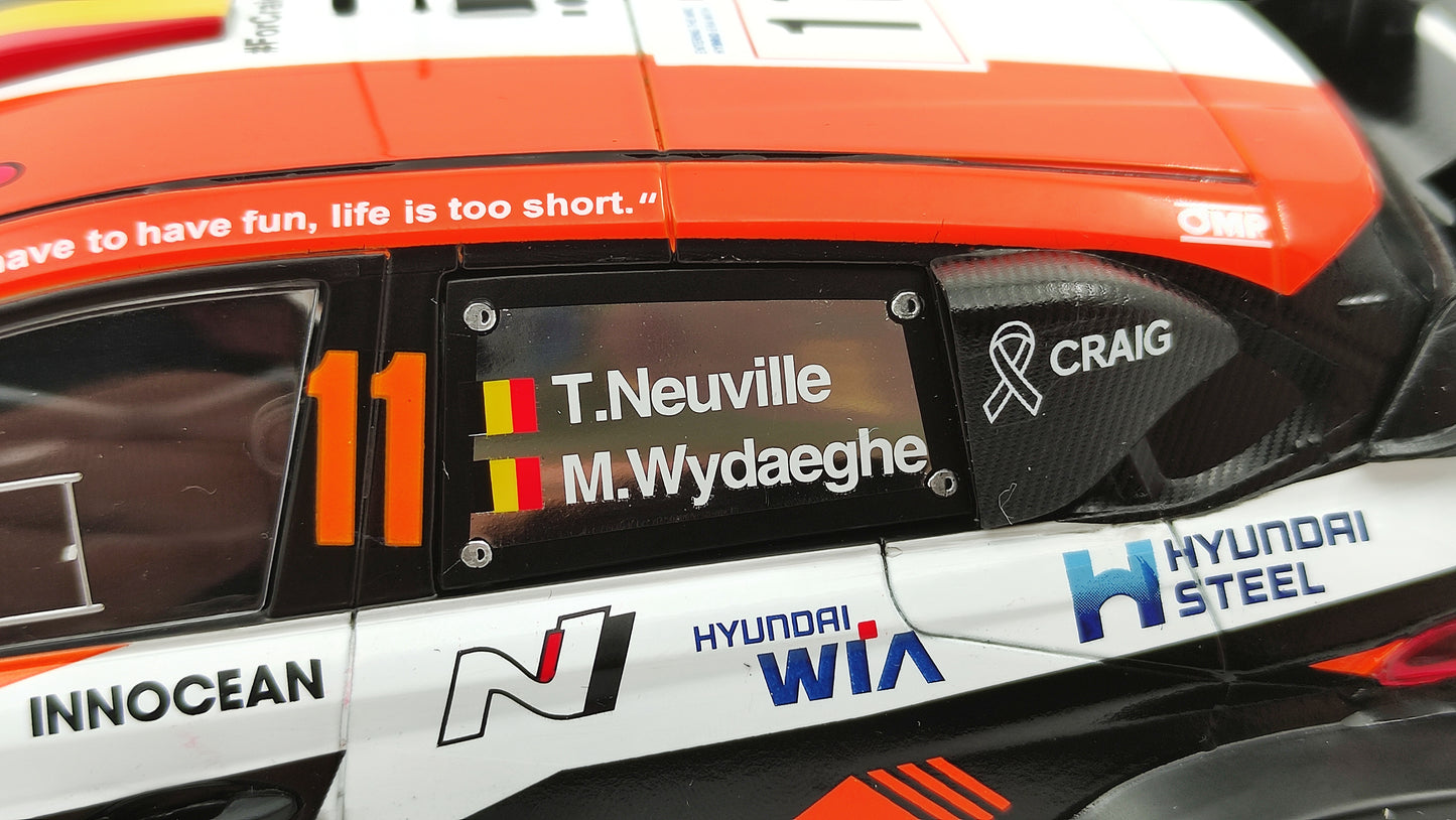Ixo Hyundai i20 Rally1 2023 Rally Croatia T.Neuville/M.Wydaeghe Craig Breen tribute 1/18 18RMC160A.22