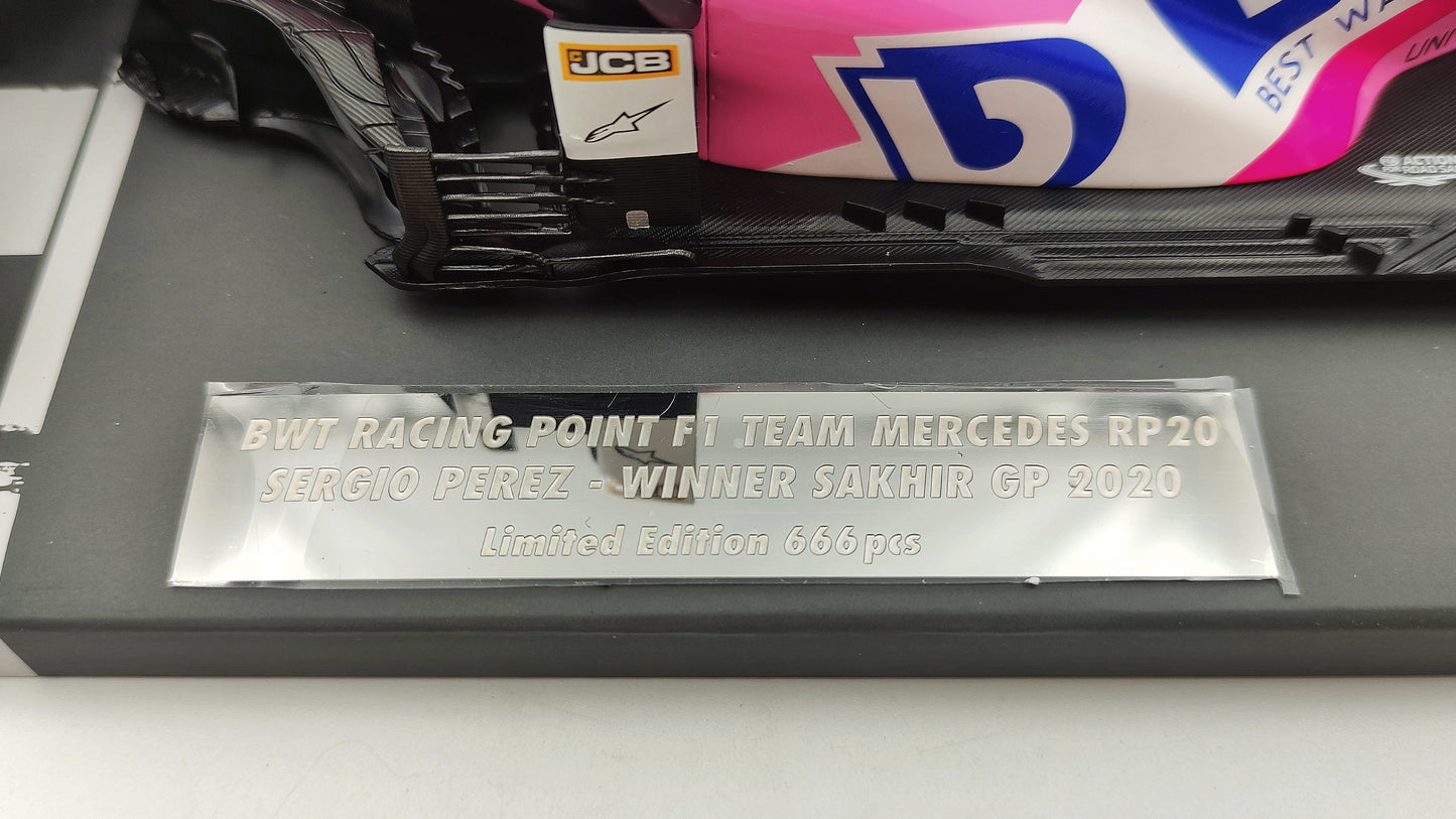 Minichamps Racing Point RP20 Sergio Perez Sakhir GP 2020 First Win 1/18 117201611