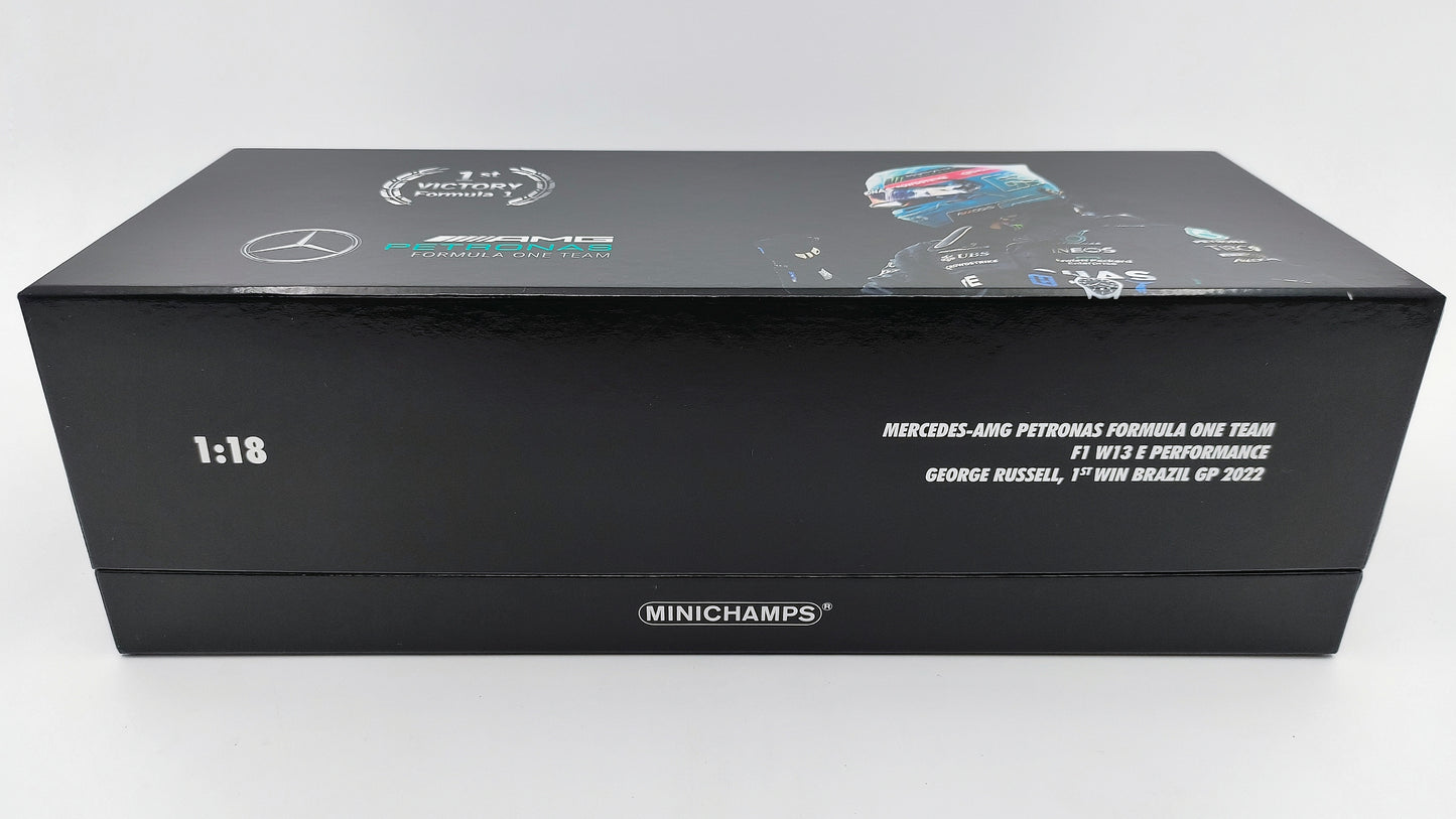 Minichamps AMG Mercedes W13 George Russell Brazilian GP 2022 First win 1/18 113222163