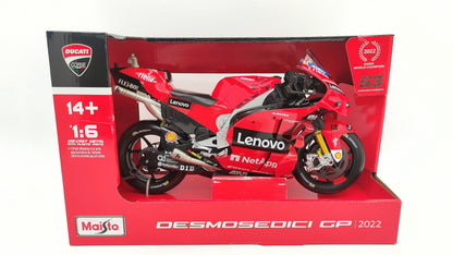 Maisto MotoGP Ducati Desmosedici GP22 Pecco Bagnaia World Champion 2022 MA32229