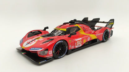 Bburago Ferrari 499P 3.0 Turbo V6 Fuoco/Molina/Nielsen WEC Le Mans 2023 Pole Winner  BU16301-50