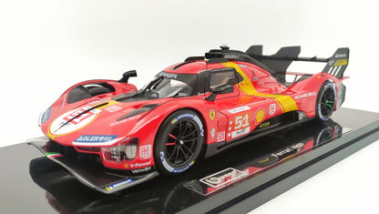 Bburago Ferrari 499P 3.0 Turbo V6 Pier Guidi/Calado/Giovinazzi WEC Le Mans 2023 Winner BU16311-51-VET
