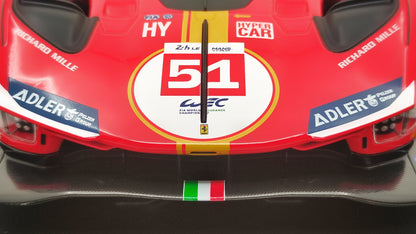 Bburago Ferrari 499P 3.0 Turbo V6 Pier Guidi/Calado/Giovinazzi WEC Le Mans 2023 Winner BU16311-51-VET