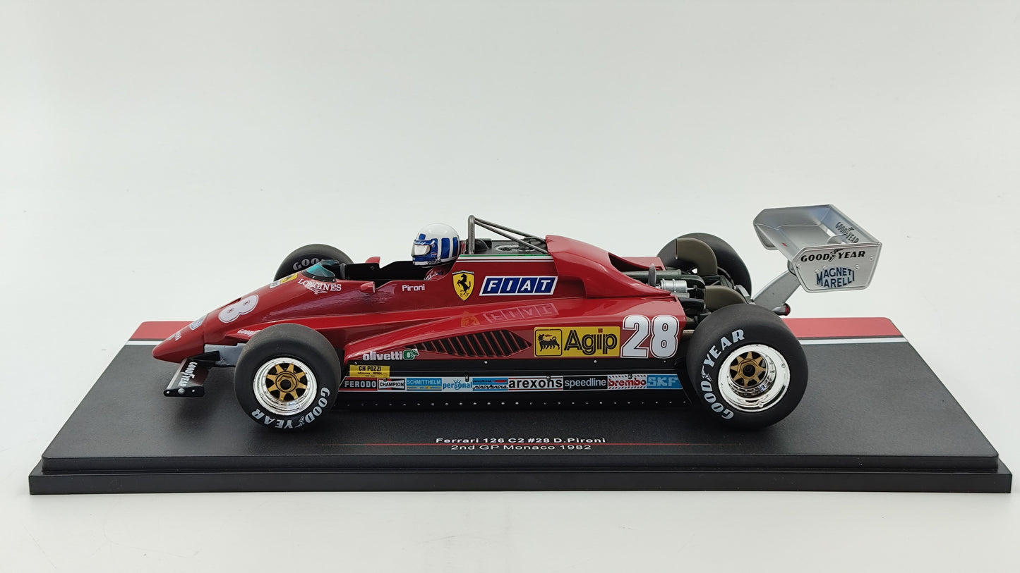 Model Car Group Ferrari 126c2 Didier Pironi Monaco GP 1982 F1 1/18 MCG18628F