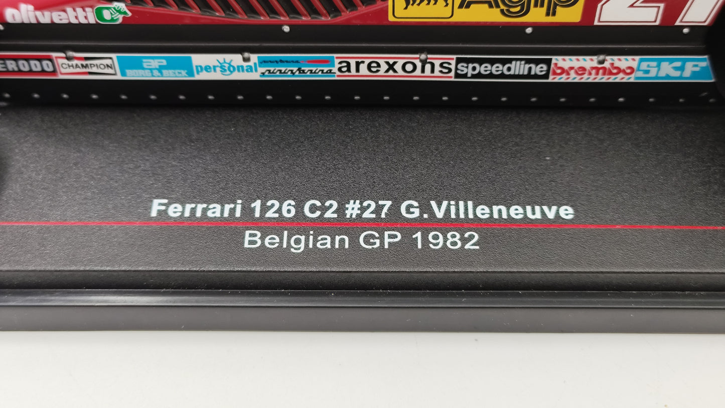Model Car Group Ferrari 126c2 Gilles Villeneuve Belgian GP 1982 F1 1/18 MCG18629F