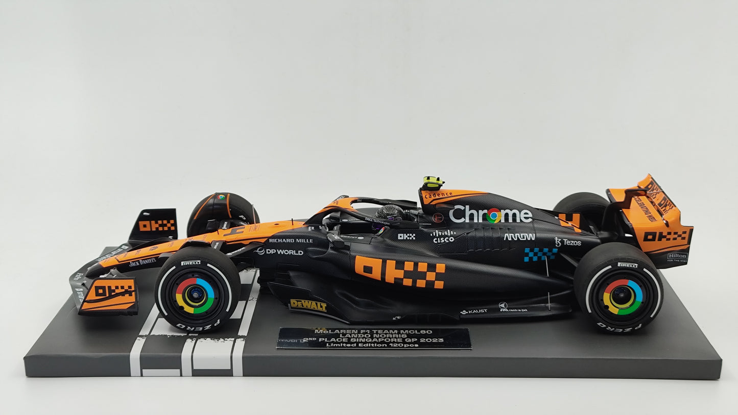 Minichamps Mclaren MCL60 Lando Norris Singapore GP F1 2023 1/18 537233404