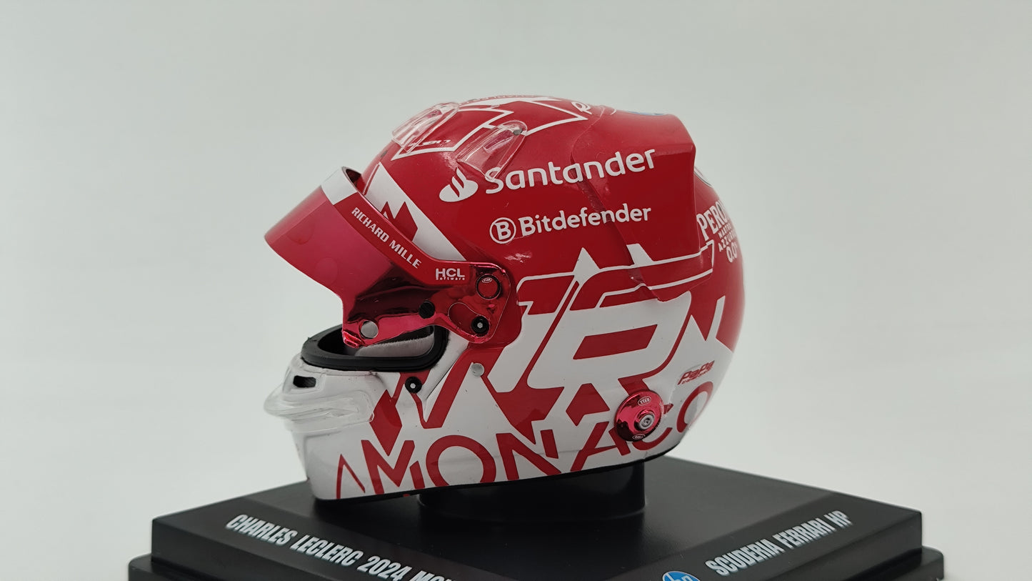 Looksmart Bell Helmet Charles Leclerc Winner Monaco GP 2024 1/5 LSHEL001