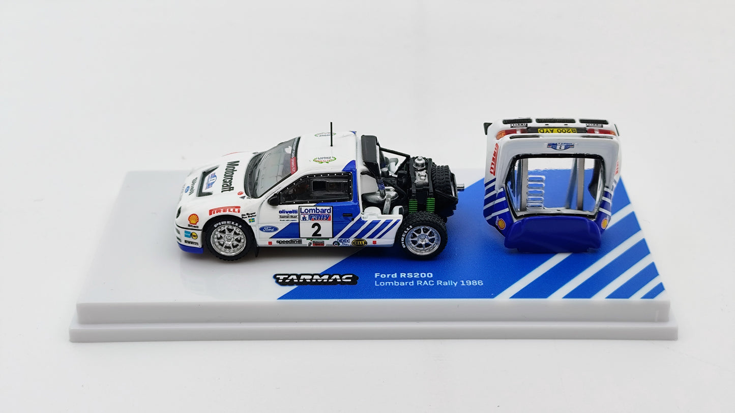 Tarmac Works Ford RS200 Blomqvist/Berglund Lombard RAC Rally Winner 1986 T64P-001-86RAC02