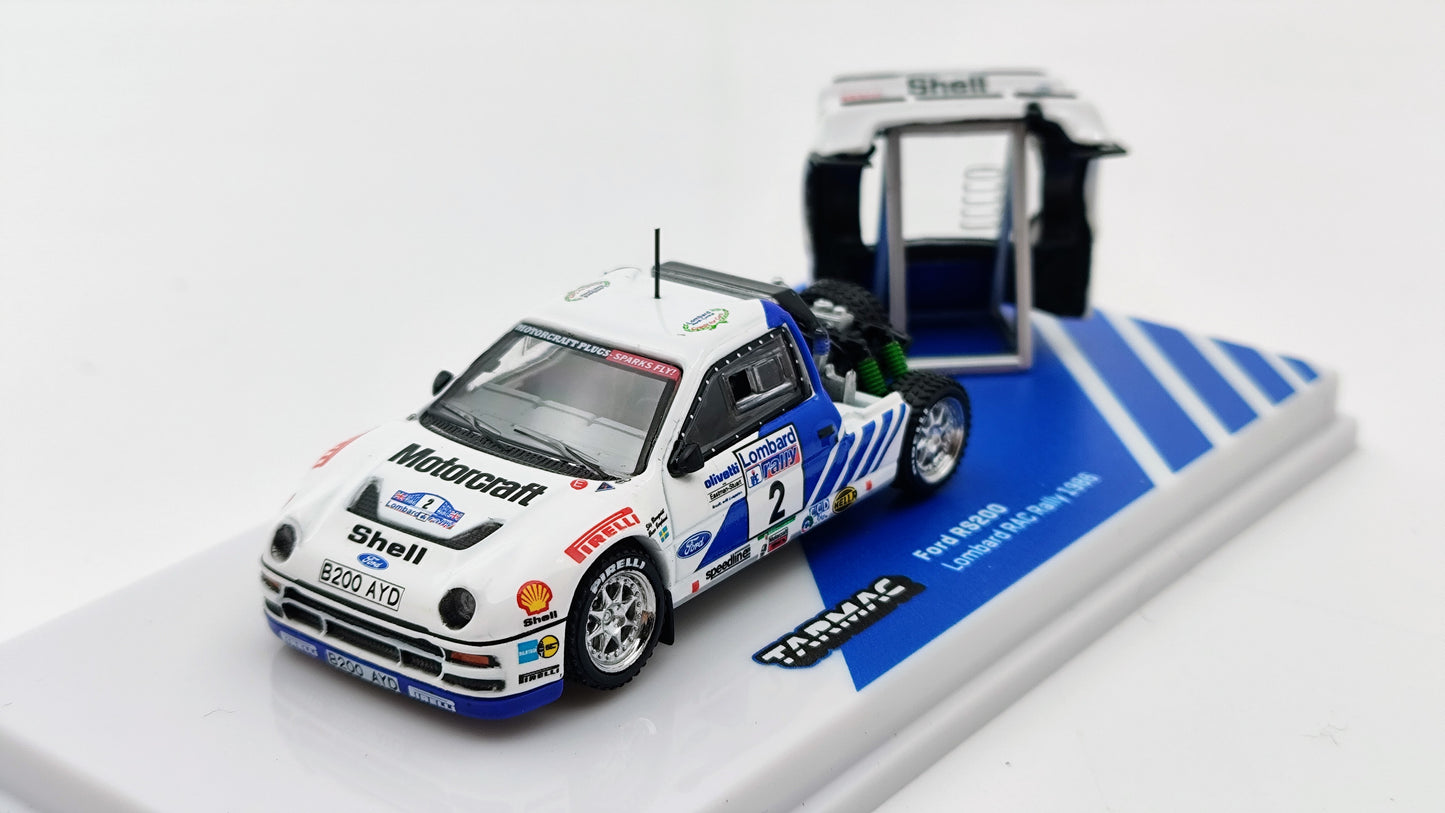 Tarmac Works Ford RS200 Blomqvist/Berglund Lombard RAC Rally Winner 1986 T64P-001-86RAC02