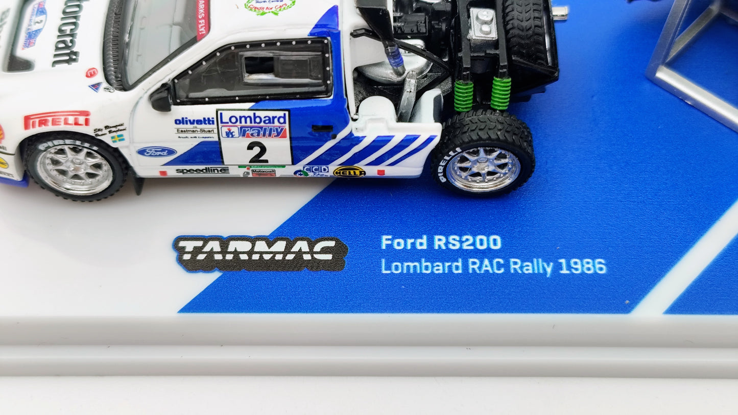 Tarmac Works Ford RS200 Blomqvist/Berglund Lombard RAC Rally Winner 1986 T64P-001-86RAC02