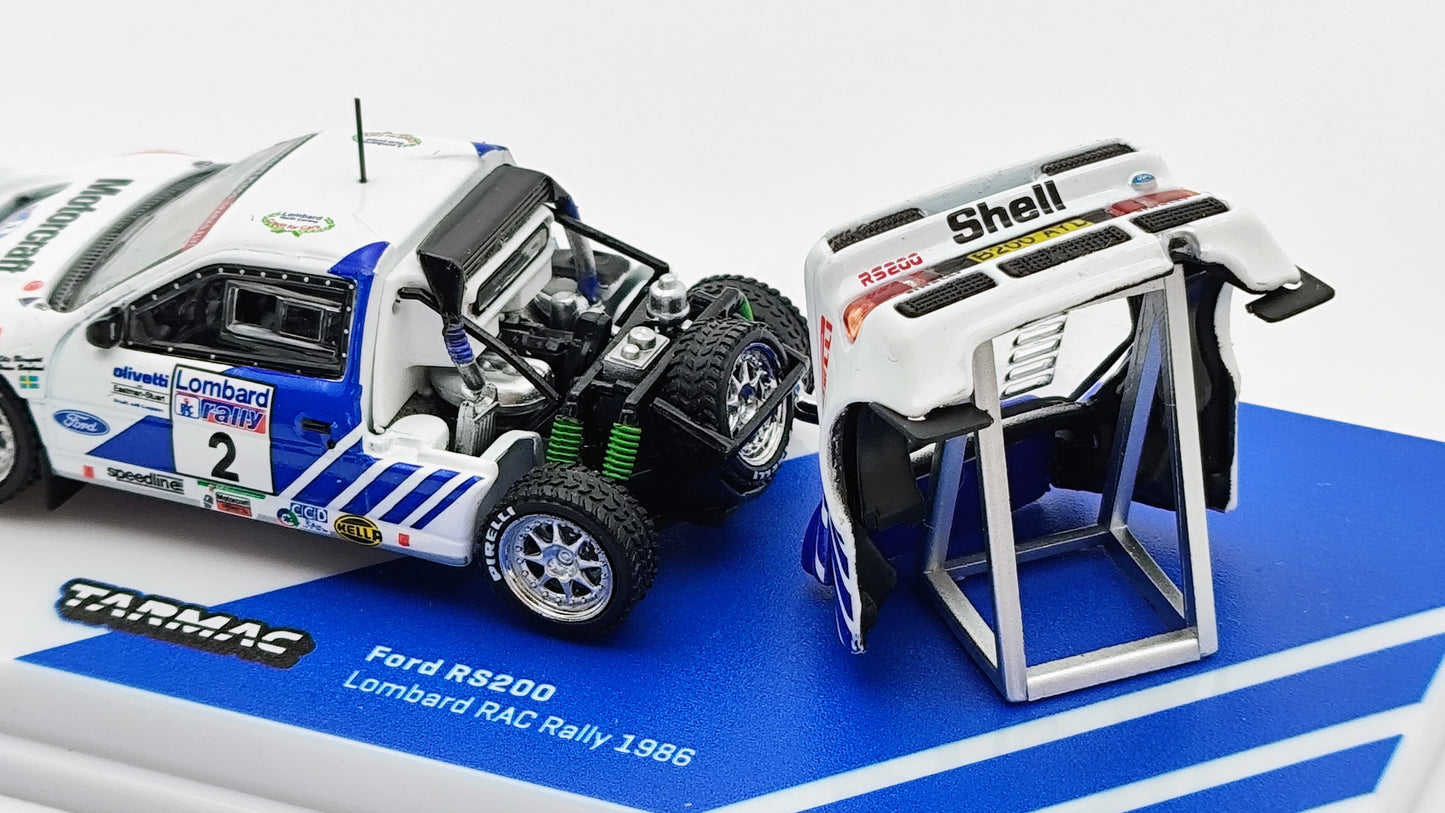Tarmac Works Ford RS200 Blomqvist/Berglund Lombard RAC Rally Winner 1986 T64P-001-86RAC02