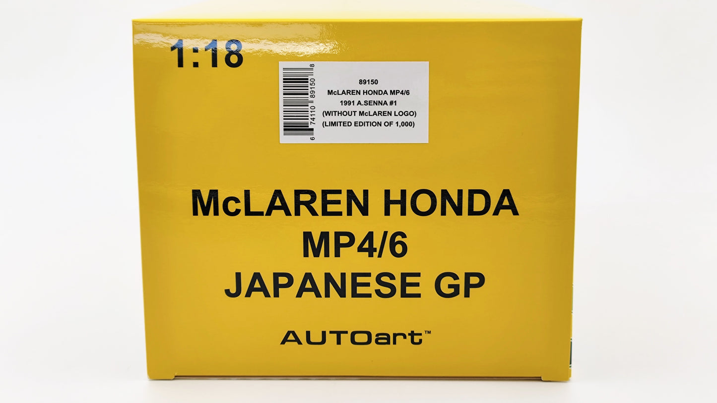 AutoArt Mclaren Honda MP4/6 Ayrton Senna Japanese GP Winner 1991 F1 Worldchampion AUT89150