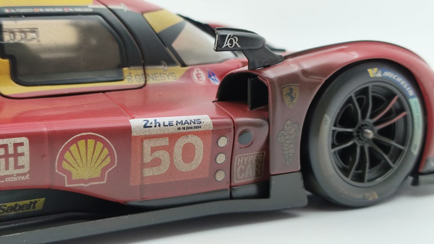 Bburago Ferrari 499P 3.0 Turbo V6 Fuoco/Molina/Nielsen WEC Le Mans 2024 Winner 18-16303D