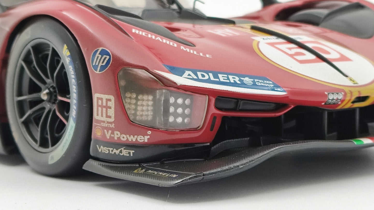 Bburago Ferrari 499P 3.0 Turbo V6 Fuoco/Molina/Nielsen WEC Le Mans 2024 Winner 18-16303D