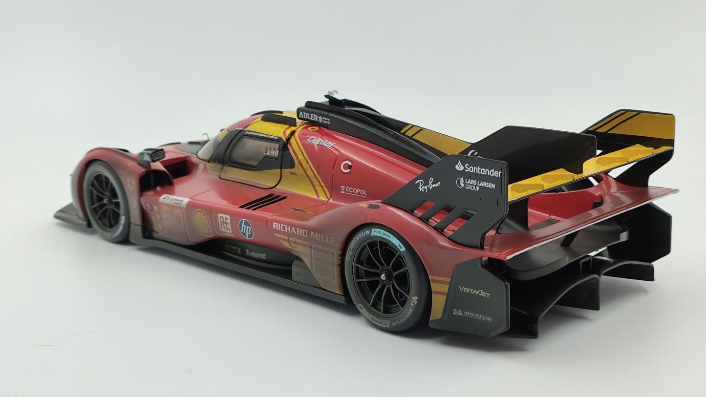 Bburago Ferrari 499P 3.0 Turbo V6 Fuoco/Molina/Nielsen WEC Le Mans 2024 Winner 18-16303D