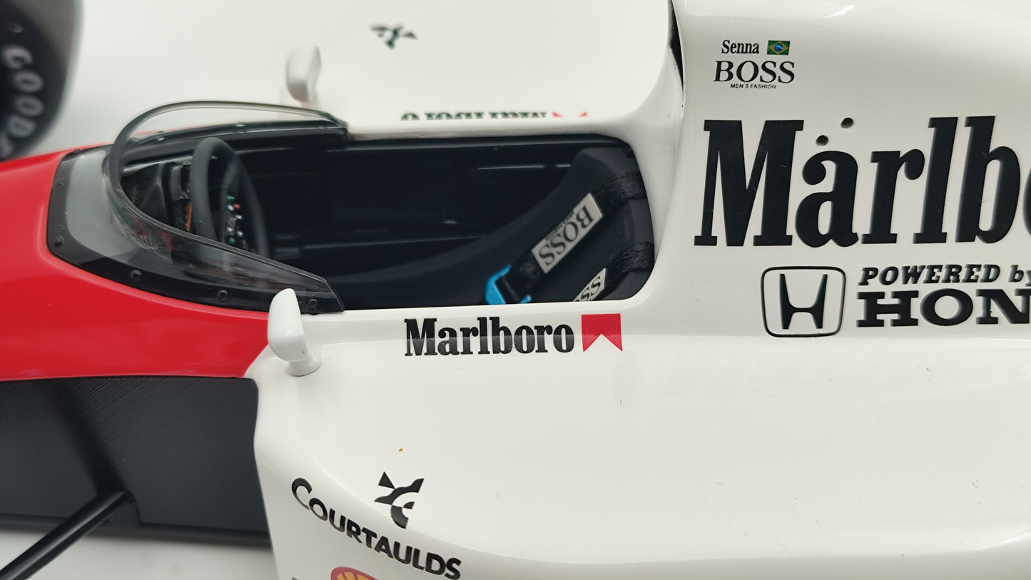 AutoArt Marlboro Mclaren Honda MP4/6 Ayrton Senna Japanese GP Winner 1991 F1 Worldchampion Tobacco Decals AUT89150