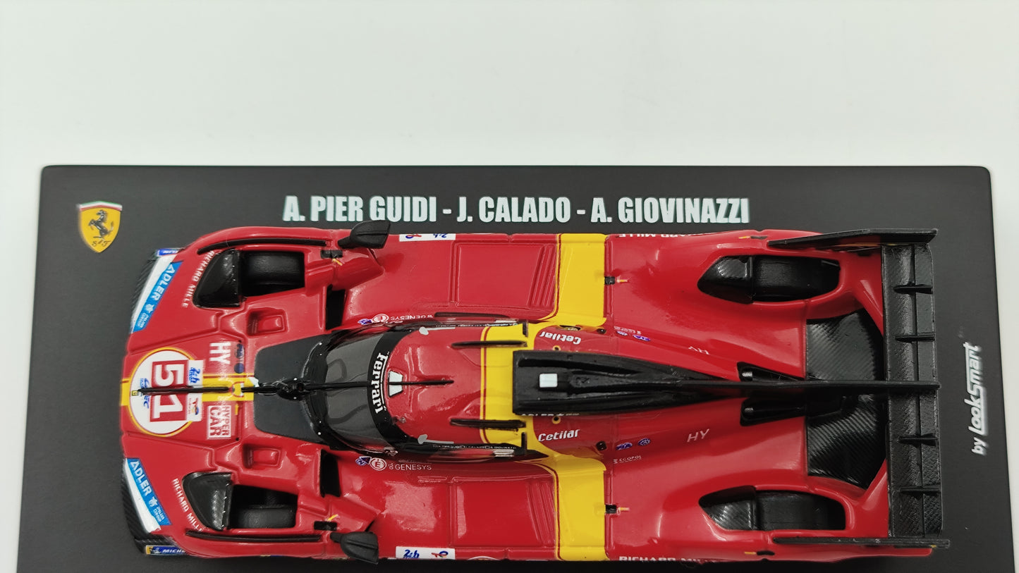 Looksmart Ferrari 499P Giovinazzi, Calado, Pierguidi Le Mans 2023 Winners 1/64 LS64001LM