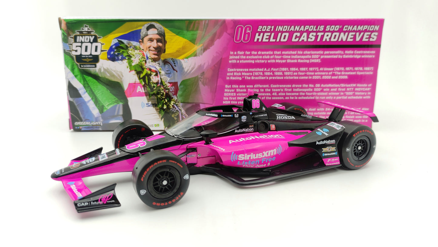Greenlight Dallara Meyer Shank Honda Helio Castroneves 2021 Indy 500 winner 1/18 11133