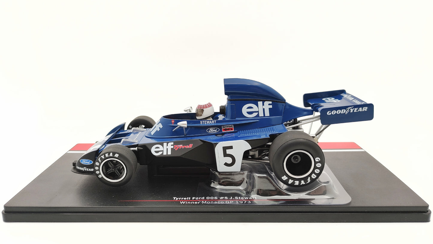 Model Car Group Tyrrell Ford 006 Jackie Stewart Winner Monaco GP 1973 F1 World Champion 1/18 MCG18600F