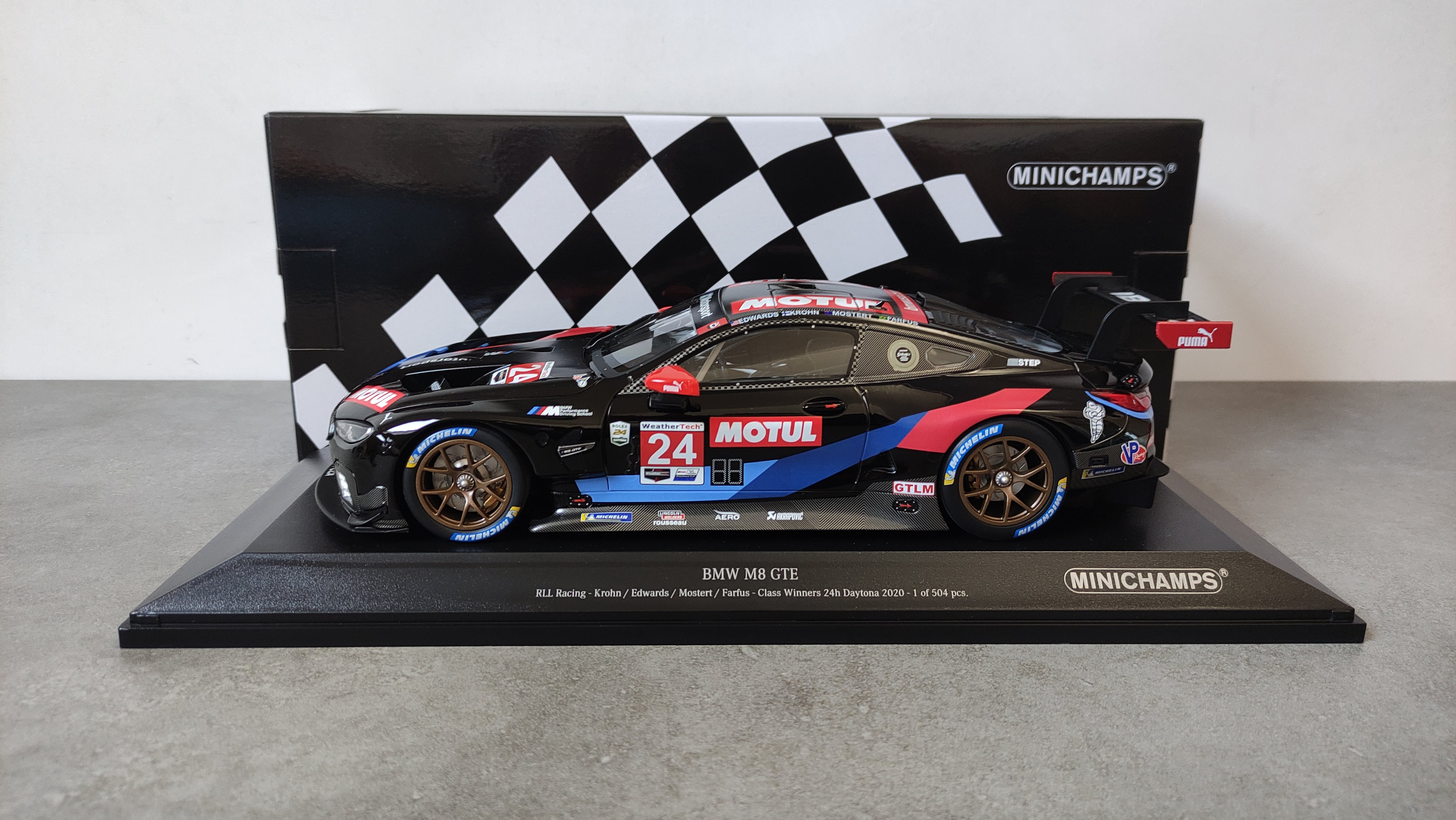 Minichamps BMW M8 GTE RLL Daytona 24hrs winners 2020 Limited