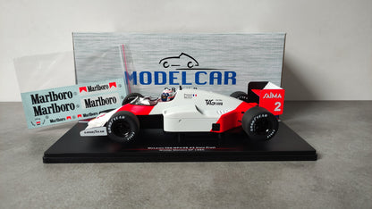 Model Car Group Marlboro Mclaren TAG MP4/2b Alain Prost Winner Monaco GP 1985 F1 World Champion 1/18 MCG18606F