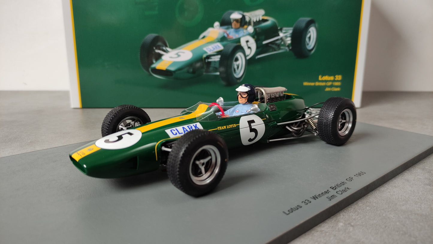 Spark Lotus 33 Jim Clark winner British GP 1965 1/18 18S416