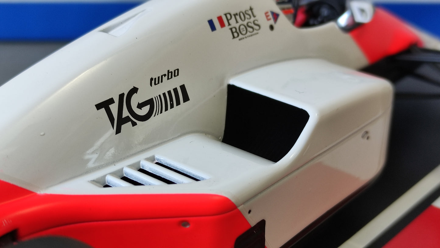 Model Car Group Mclaren TAG MP4/2b Alain Prost Winner Monaco GP 1985 F1 World Champion 1/18 MCG18606F