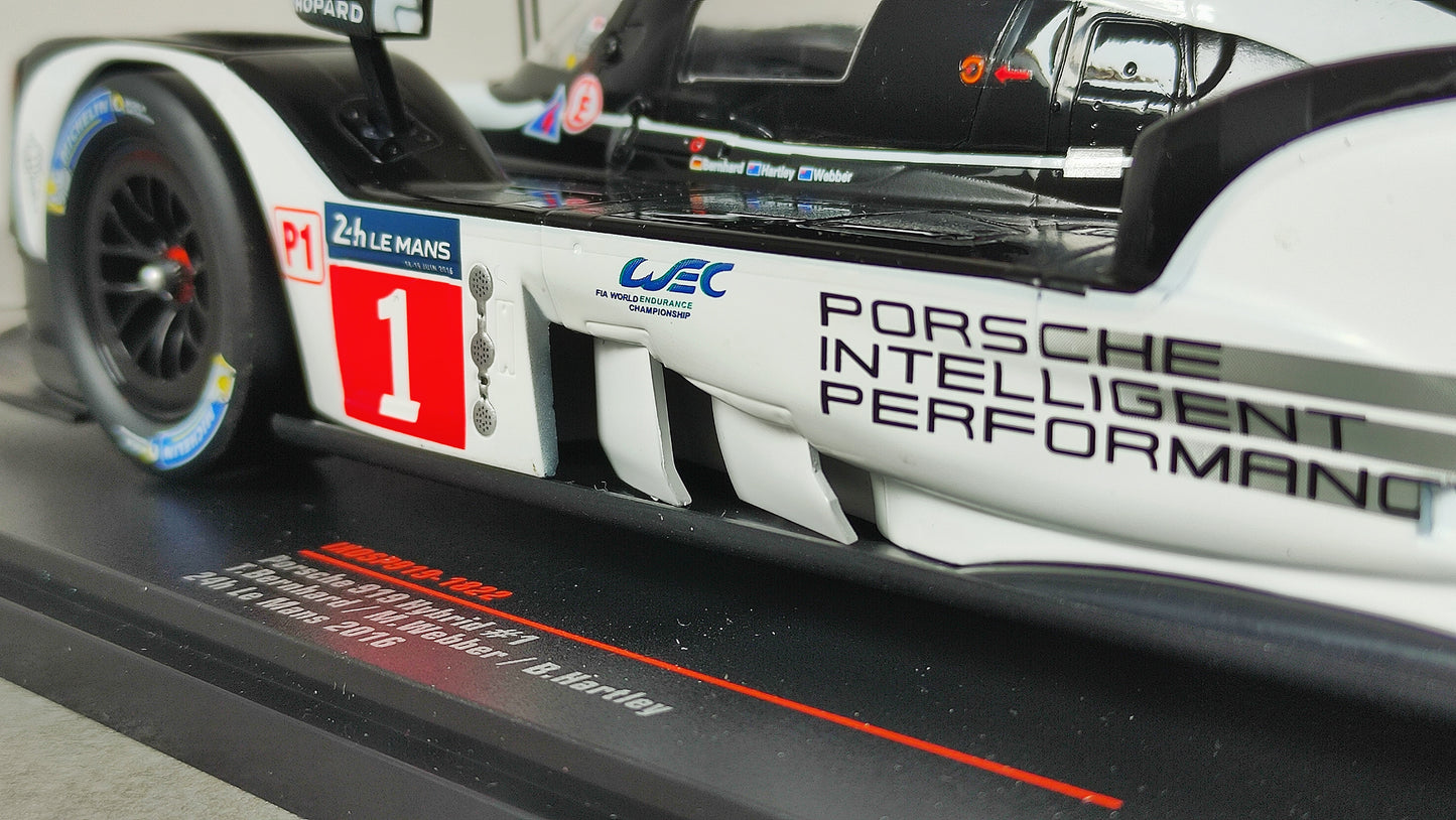 IXO Porsche 919 Hybrid #1 Webber/Hartley/Bernhard 2016 Le Mans 24hrs 1/18 SP919-1822