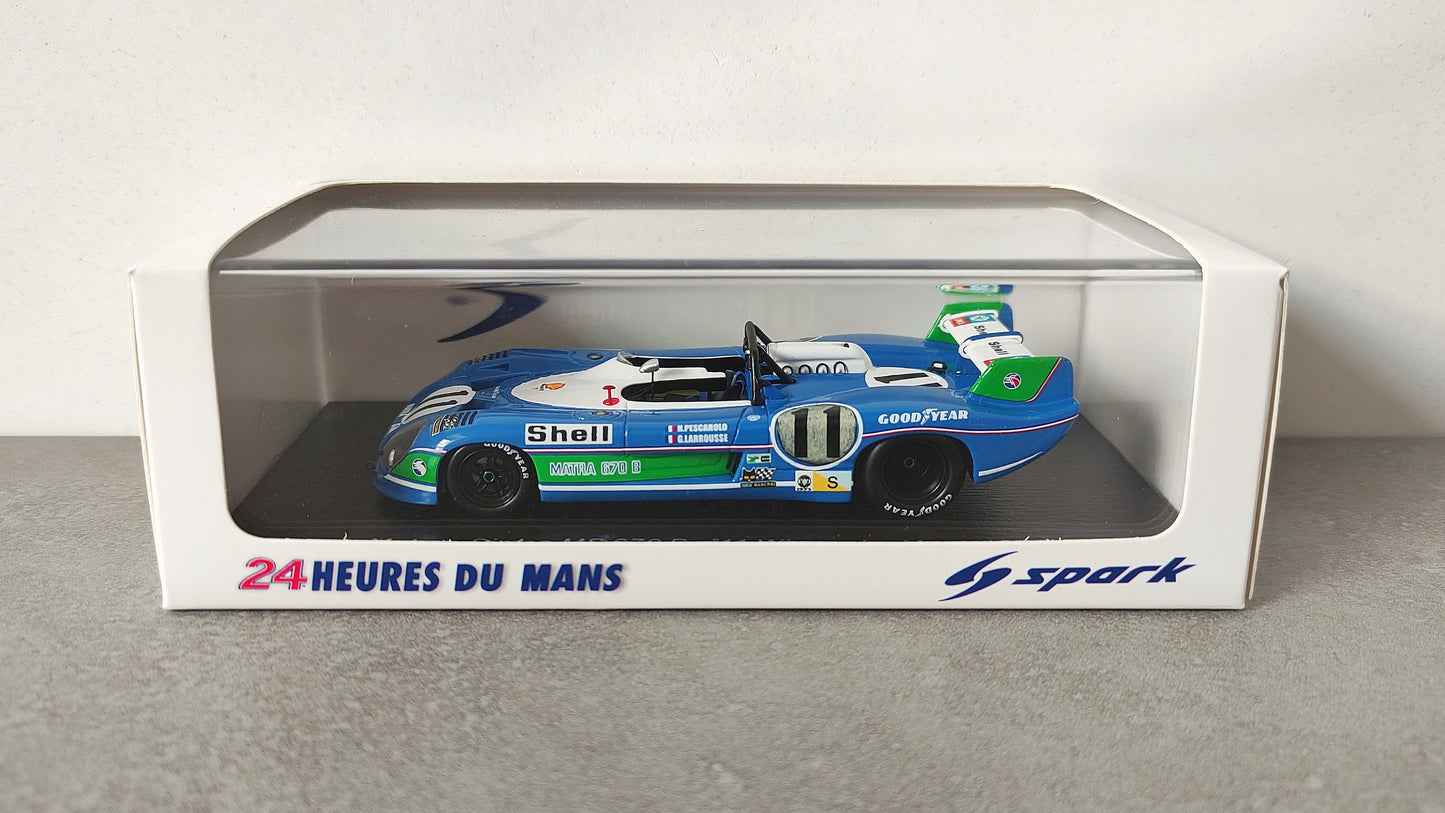 Spark Matra Simca MS670B 1973 Le Mans Winner Pescarolo/Larrousse 1/43 43LM73